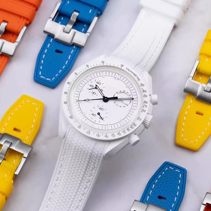 Bracelet de montre en caoutchouc pour Swatch X Omega Joint MoonSwatch