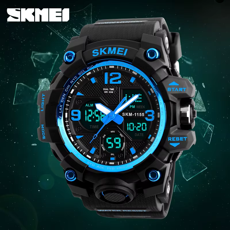 SKMEI 1155B Sport hommes montres numériques militaires montre