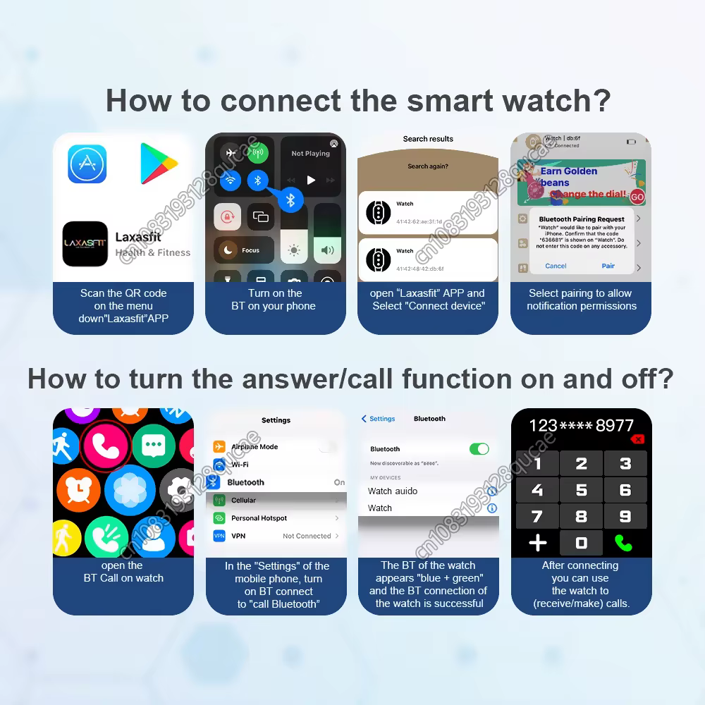 Montre intelligente cadran pour répondre aux appels suivi des calories 2.01 pouces fréquence cardiaque sang oxygène