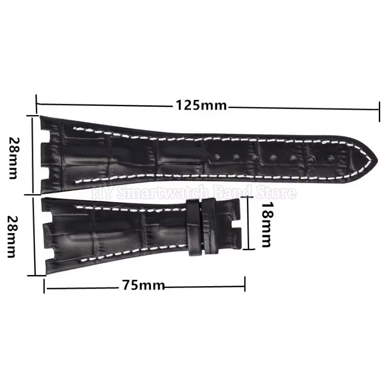 Bracelet de montre en cuir de 28mm