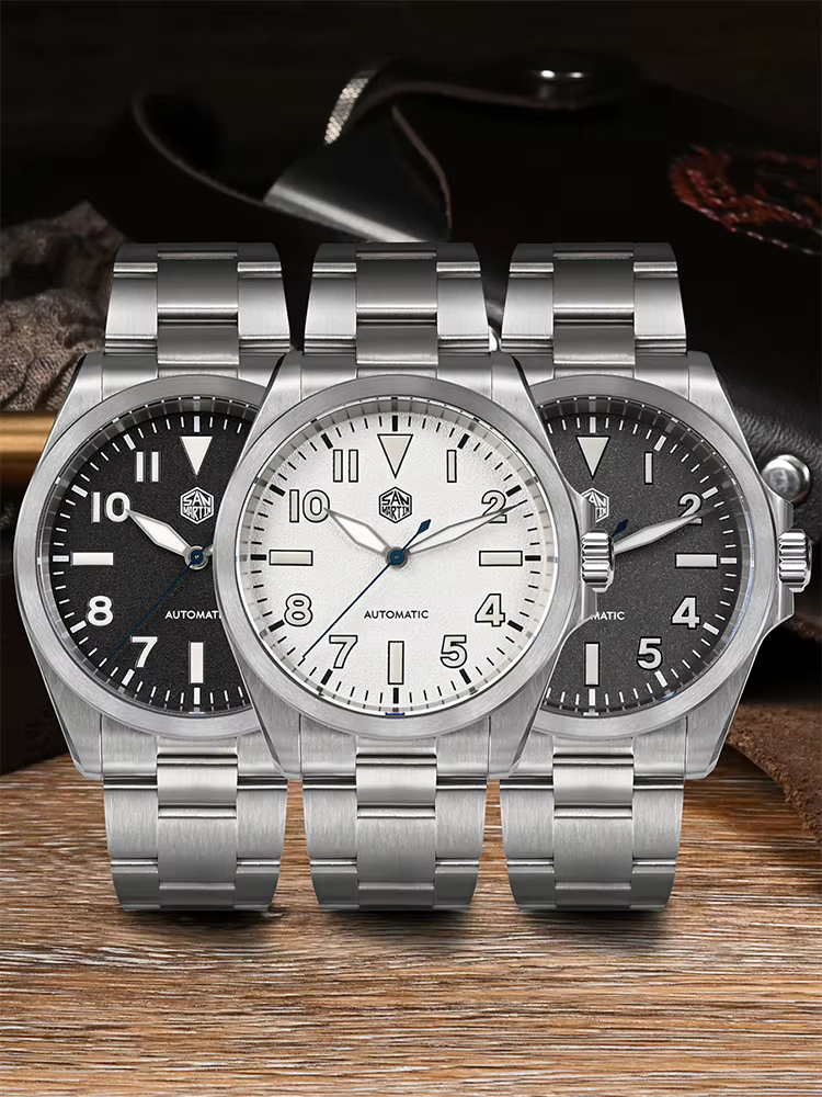 San Martin 40mm NH35 Explore série montre d'escalade pour hommes sport mécanique sur la mouche fermoir réglable 10Bar étanche SN0132