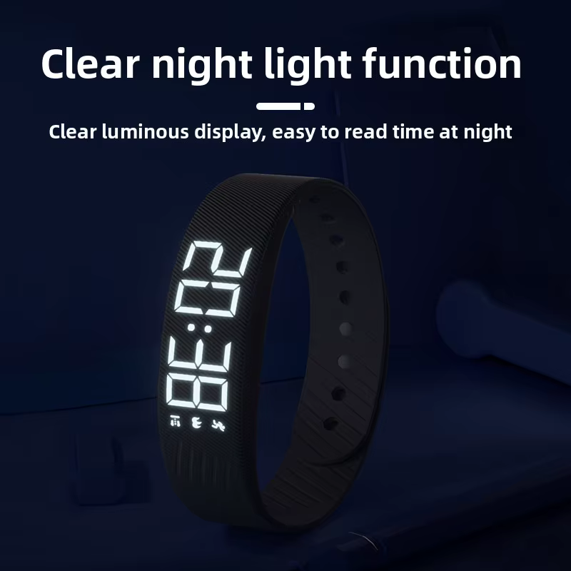 Montre-réveil numérique LED avec fonction snooze réglable