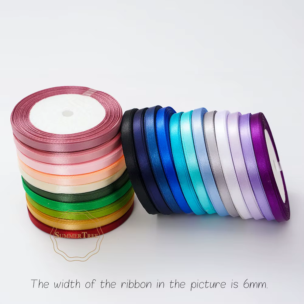 Ruban en Satin 22.8 mètres 6mm 10mm 15mm 25mm 38mm 50mm, nœud d'emballage cadeau fait à la main, artisanat pour fête de mariage, Halloween, décoration de noël