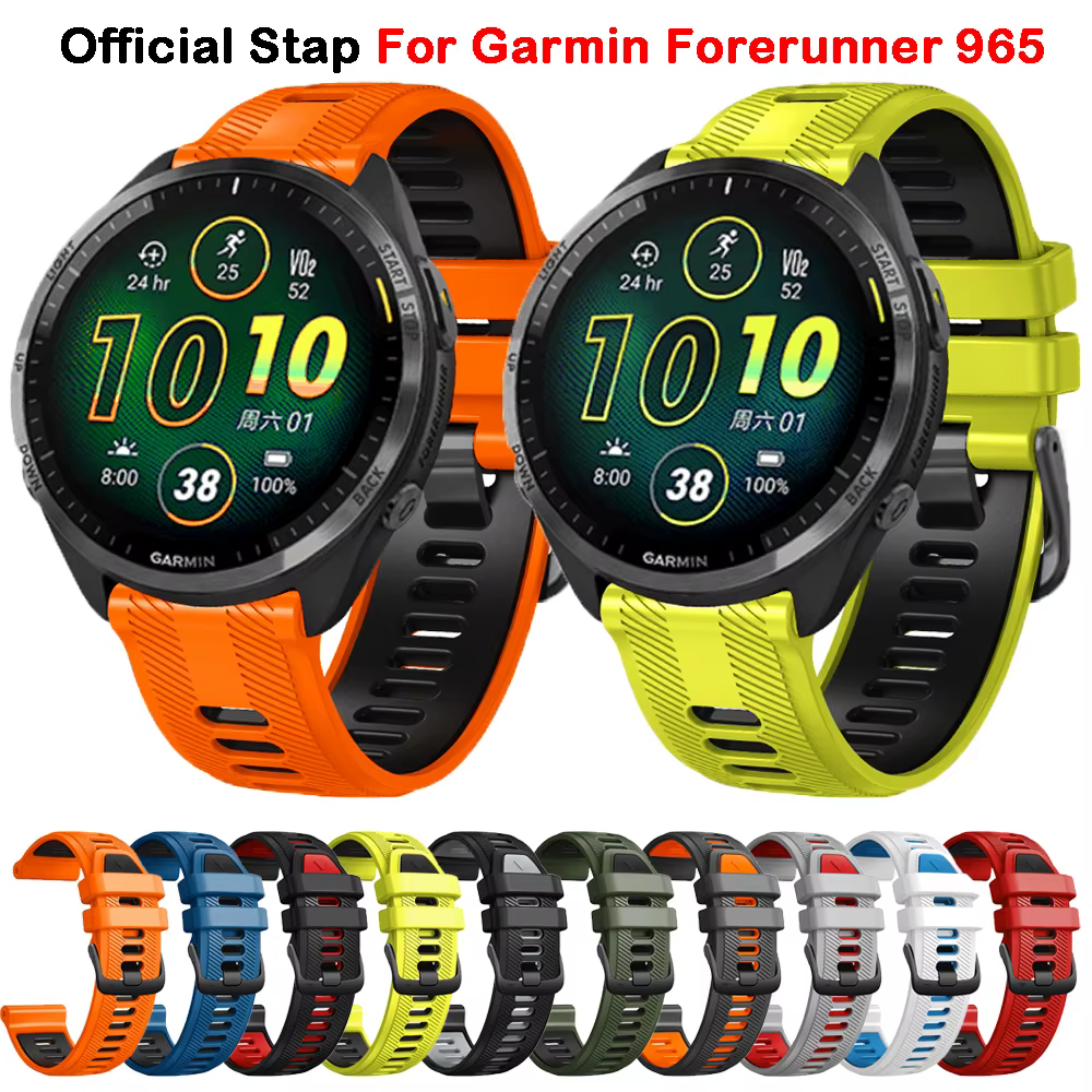 Bracelets de montre en silicone pour Garmin Forerunner, bracelet de montre officiel, bracelets pour Garmin Forerunner 965, 945, 935, 22mm, 955