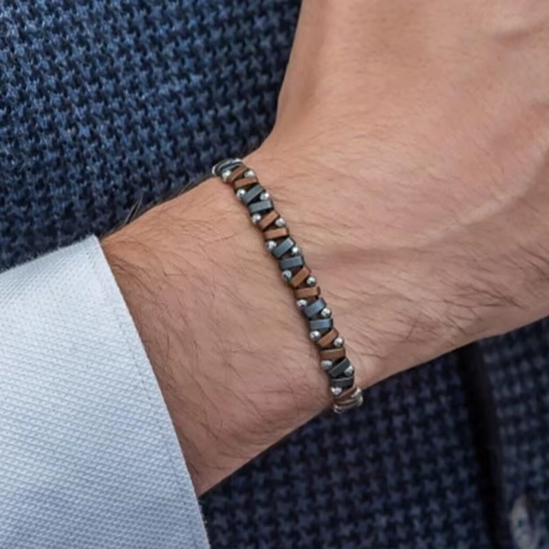 Bracelet Hip Hop élastique en perles pour hommes