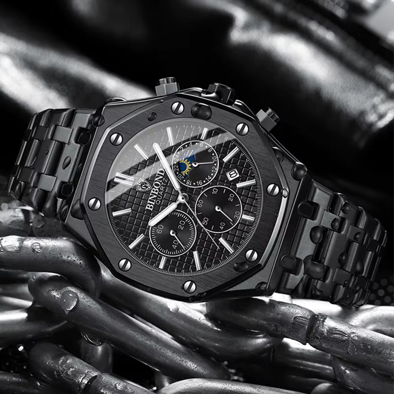 Montre à quartz de luxe étanche pour homme