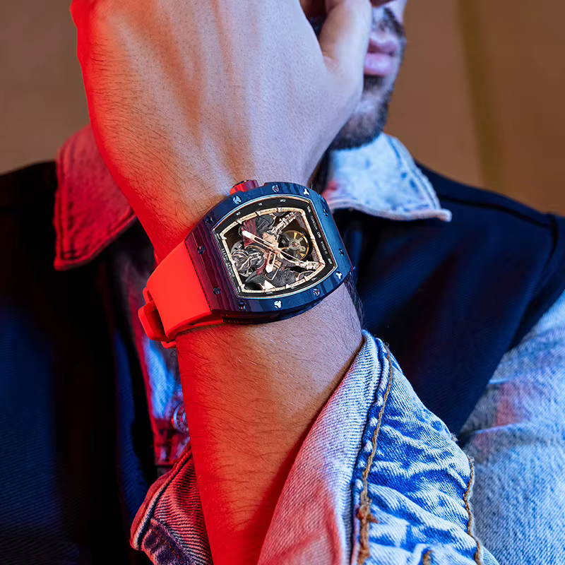 BONEST GATTI nouvelle marque supérieure hommes montre automatique en Fiber de carbone mécanique montre-bracelet