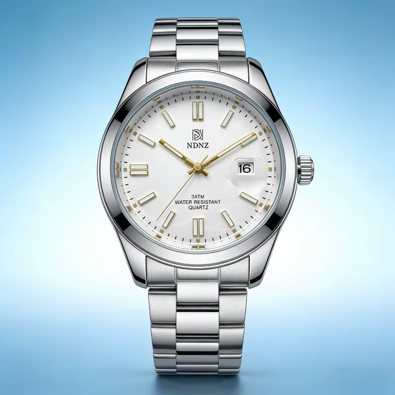 Montre à quartz pour homme avec cadran bleu ciel