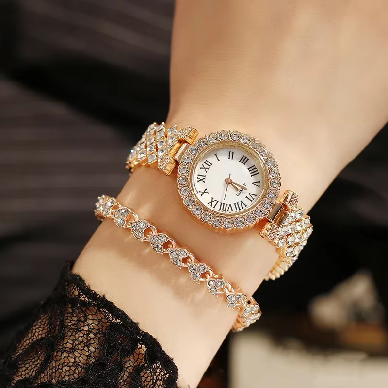 Montre de luxe en strass pour femme