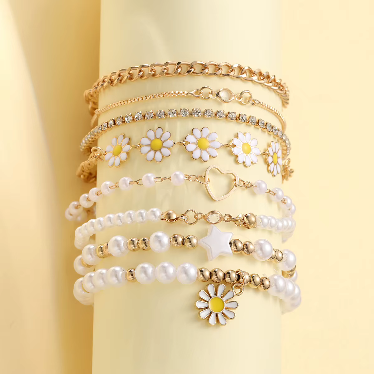 Mn-Ensemble de bracelets rétro Pearl Destroy Andrand pour dames, style bohème, breloque élégante, accessoires de bijoux, fête
