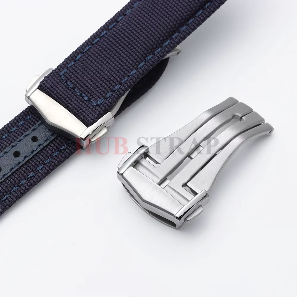 Boucle déployante papillon Omega 18mm 20mm en acier inoxydable 304L brossé