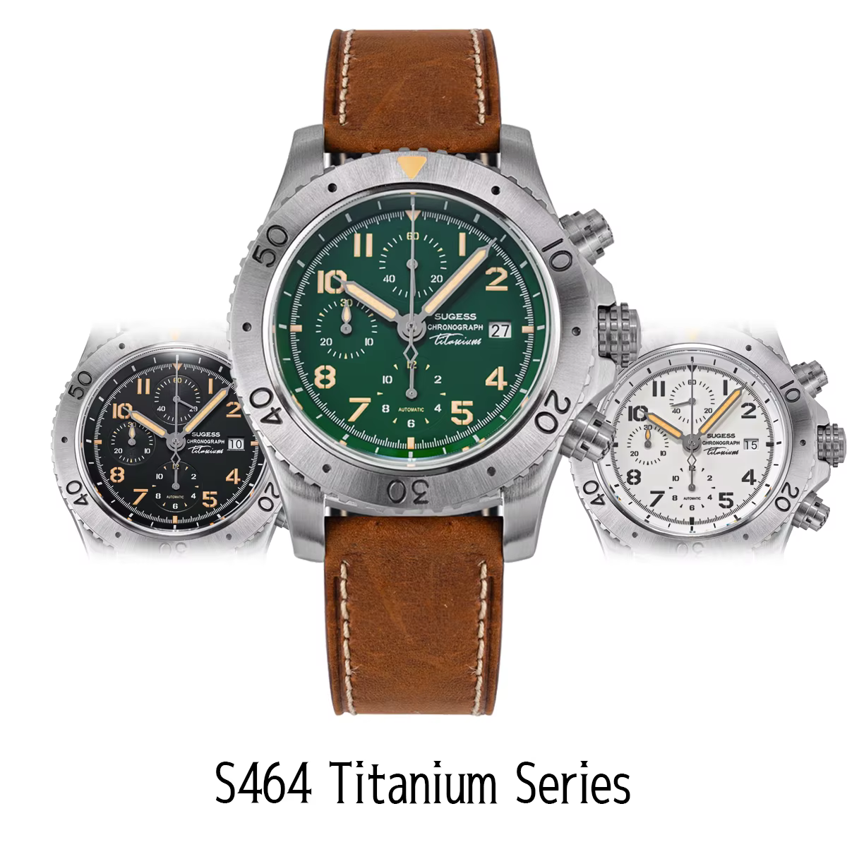 Sugess – montre chronographe en titane pour hommes