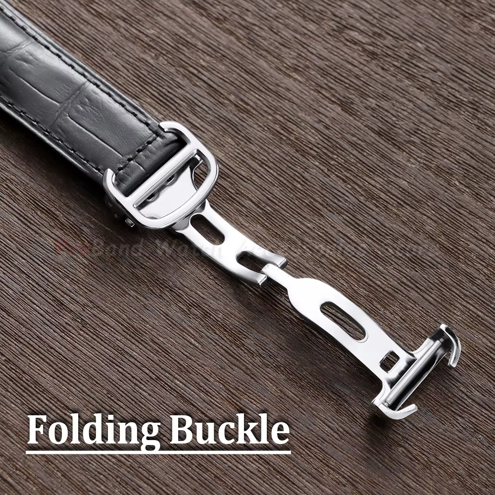 Bracelet de montre en cuir véritable pour Cartier Tank London Solo