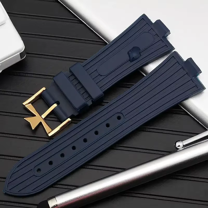 Bracelet de montre en caoutchouc pour Vacheron Constantin outre-mer VC 47450 VC 49020
