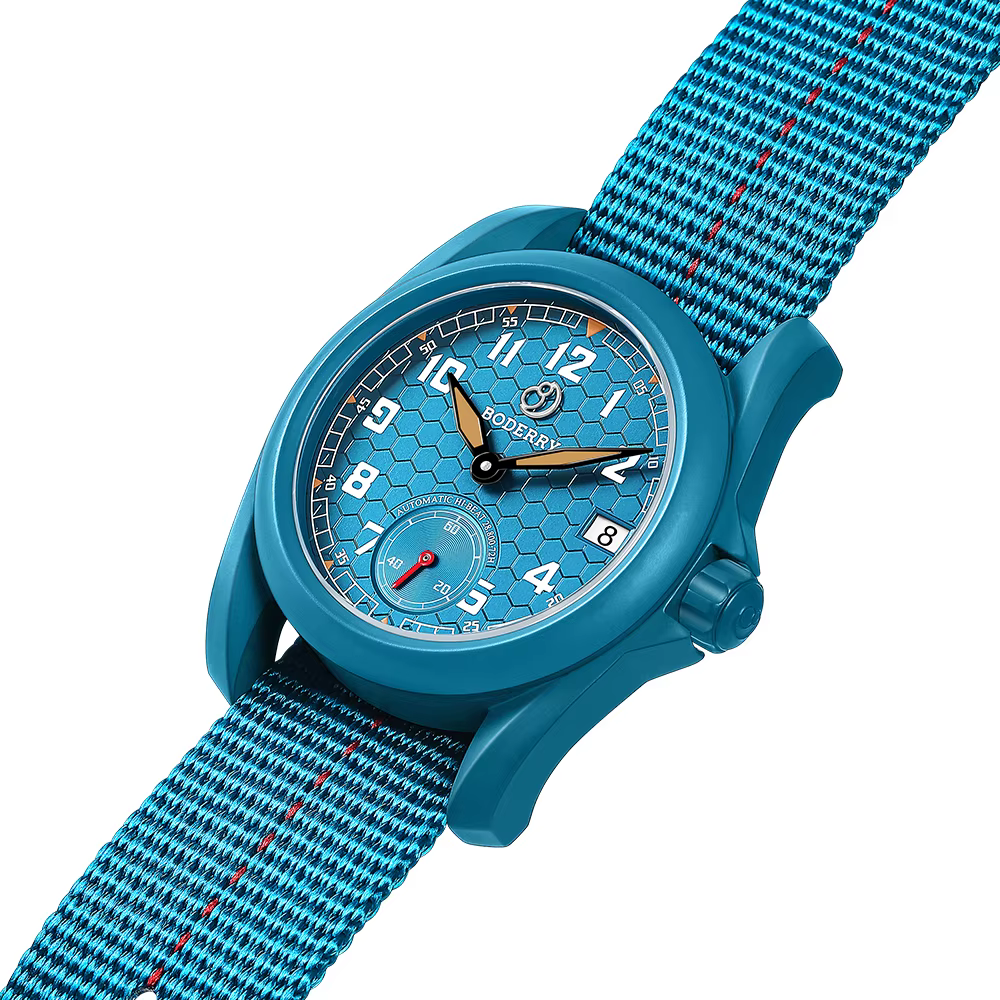 Boderry Field Watch VOYAGER Automatic S72 – Montre-bracelet pour homme avec réserve de marche de 72 heures