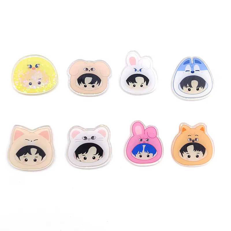 Broche en acrylique KPOP, accessoires mignons à la mode pour vêtements et sacs à dos, cadeaux pour fans, 8 pièces/ensemble