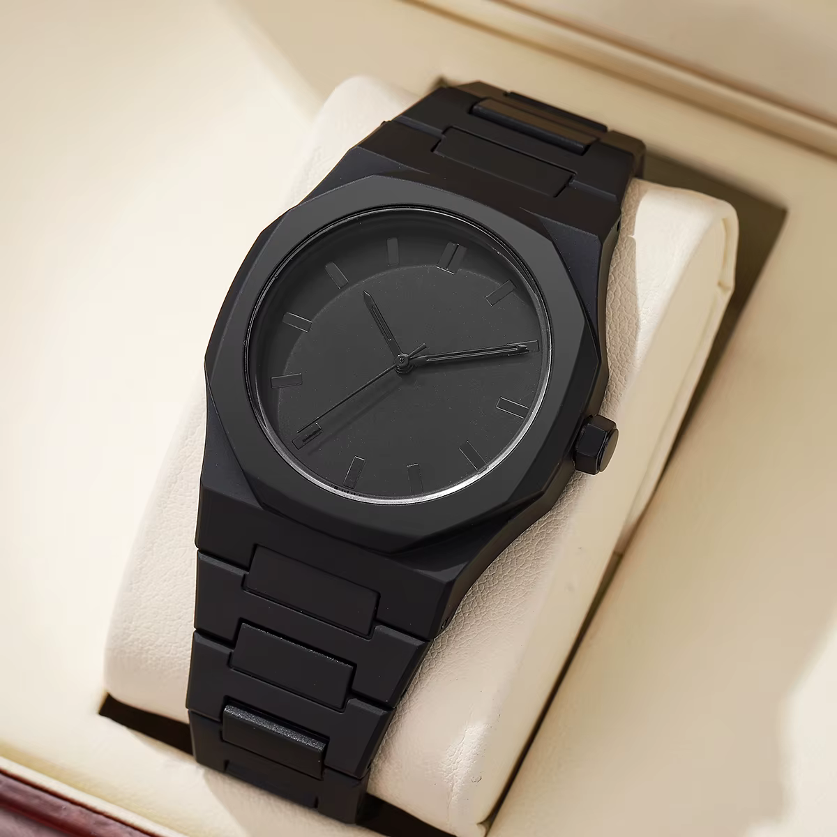 Personnalité minimaliste moderne créative tout noir montre pour hommes arabe numérique sport loisirs