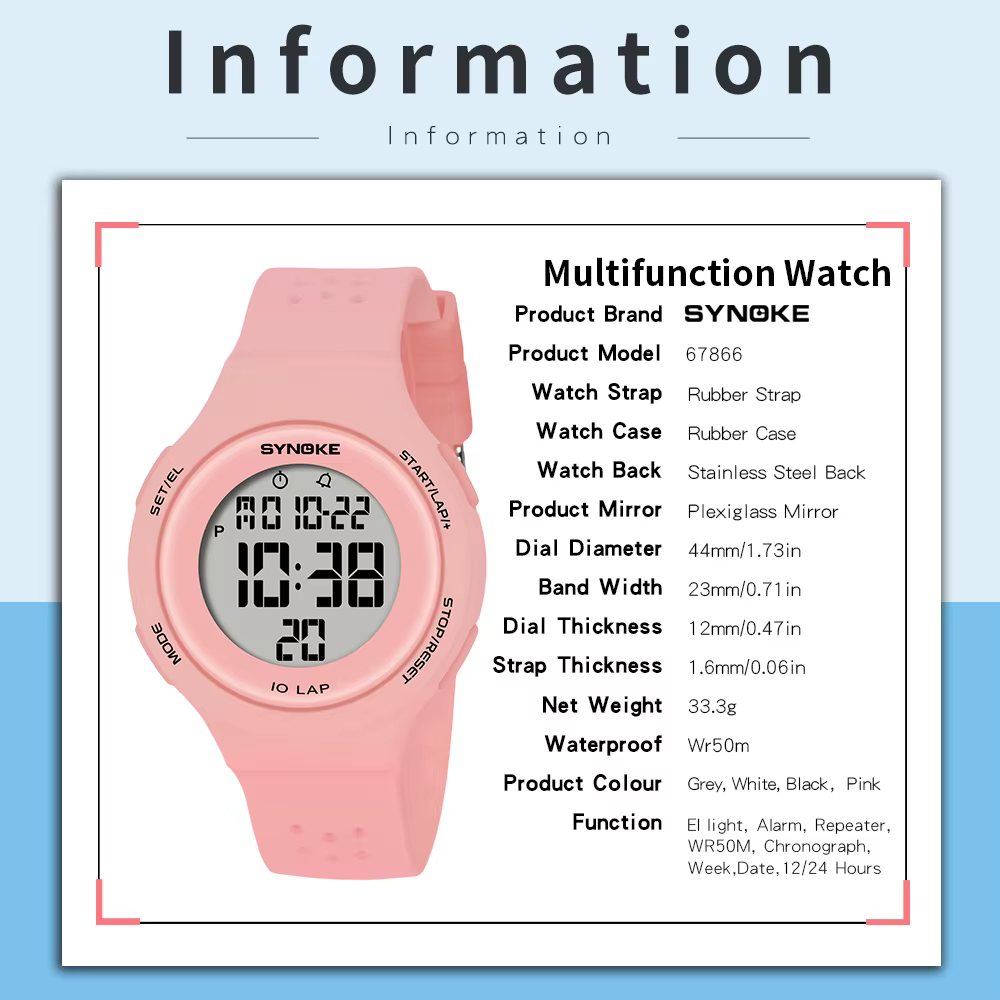 SYNOKE montres pour femmes mince luxe natation étanche montre de Sport numérique pour hommes LED horloge électronique multifonctionnel montre-bracelet de plongée