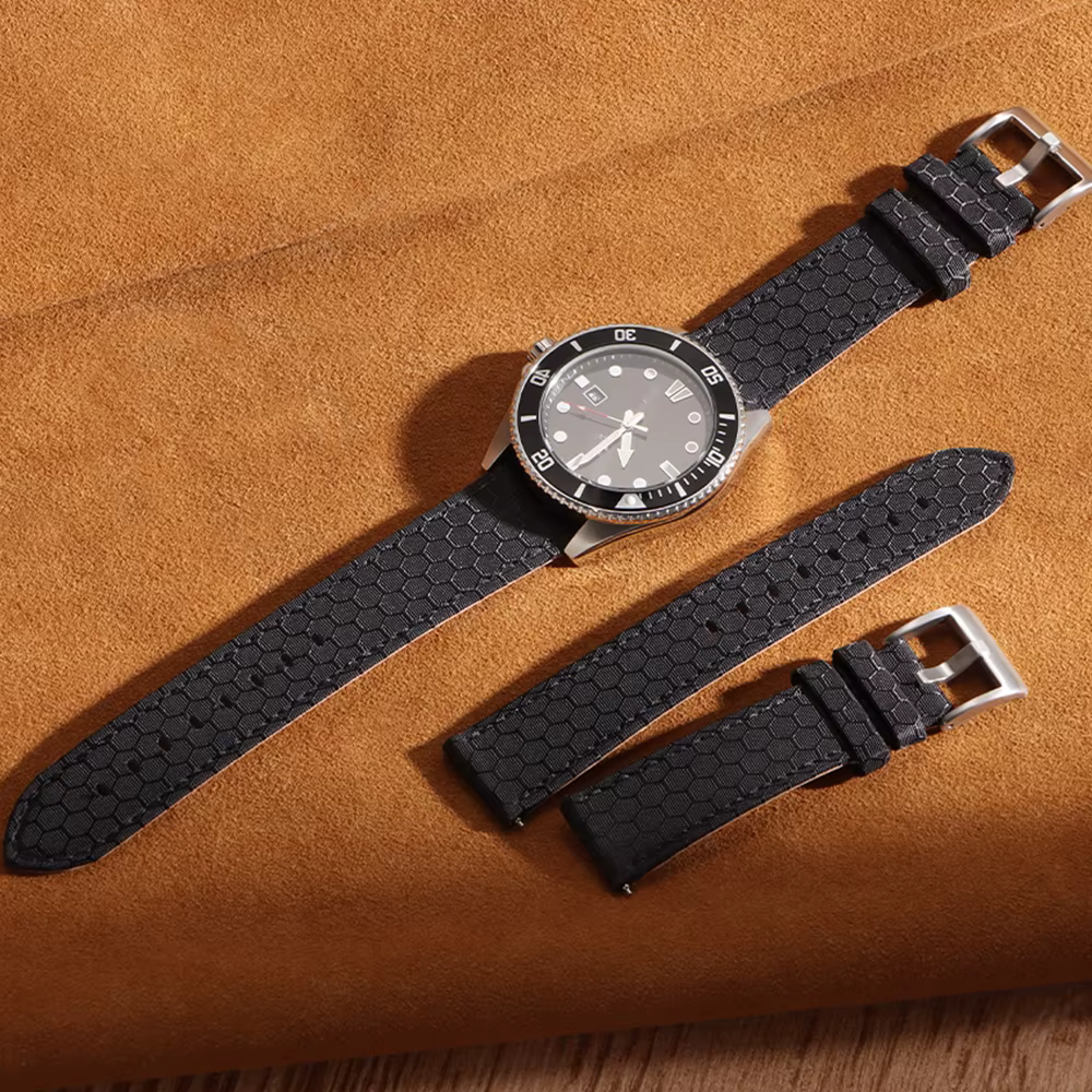 20mm 22mm lisse véritable Nylon tissé toile Bracelet de montre pour Perlon pour Omega