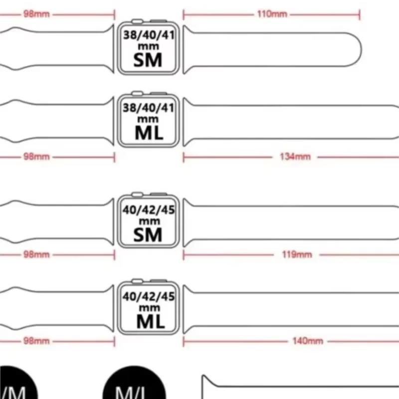 Bracelet sport en silicone pour Apple Watch