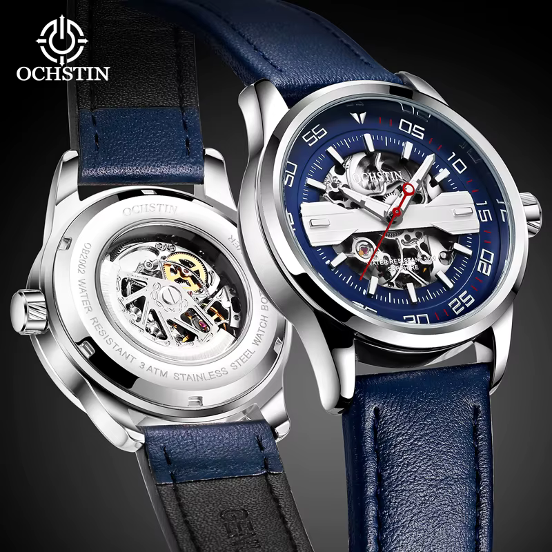 Montre mécanique automatique creuse pour homme