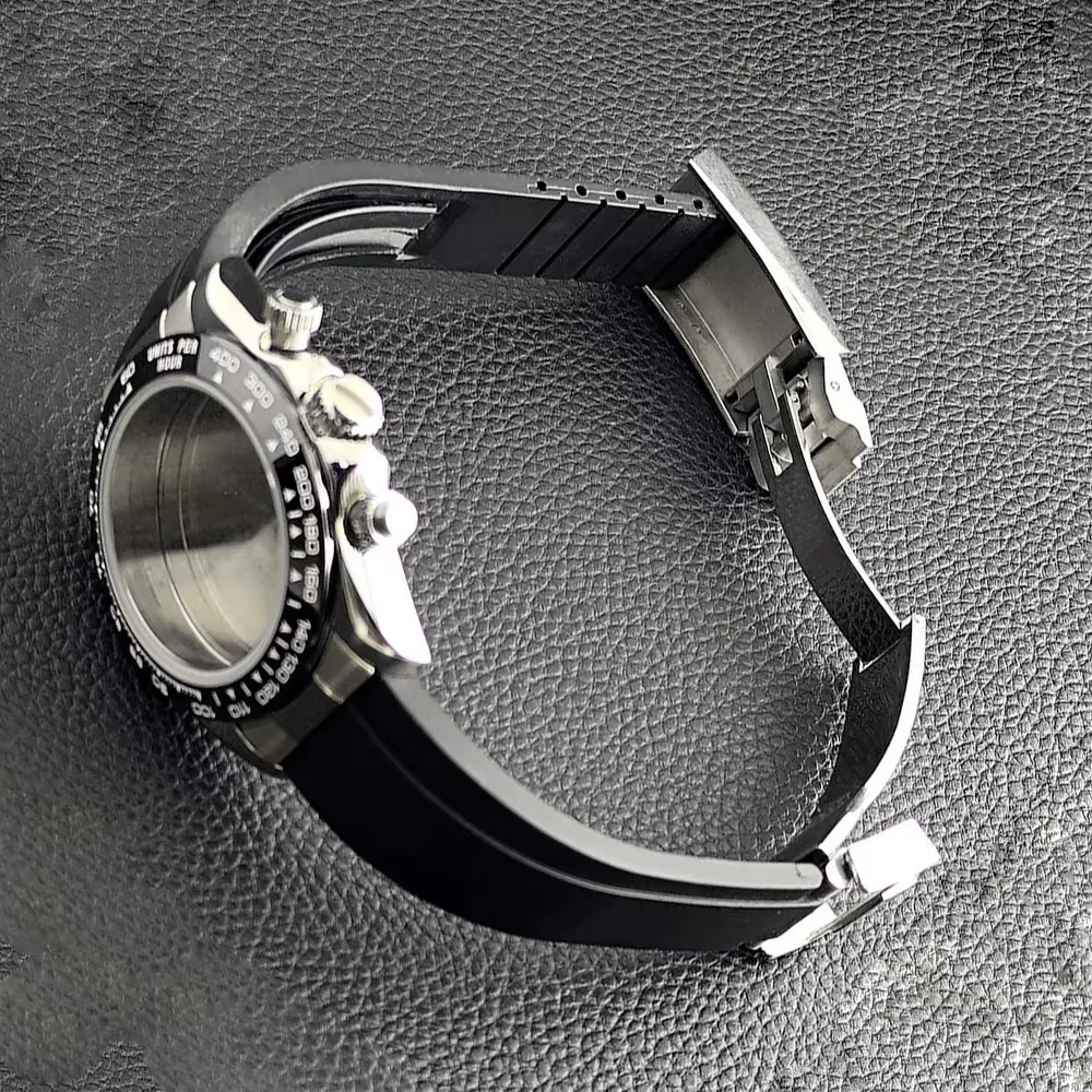 Boîtier de montre pour homme en acier argenté or rose de 39