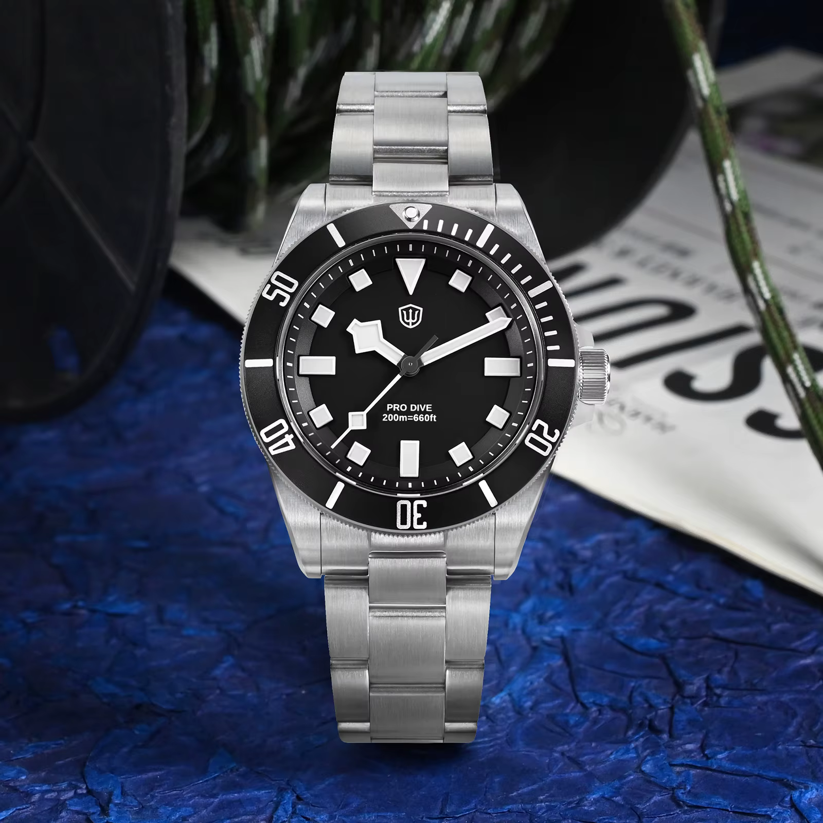 Watchdives WD1969 Pro montre VH31 balayage secondes en acier inoxydable mouvement à Quartz montres saphir 200m montre-bracelet étanche