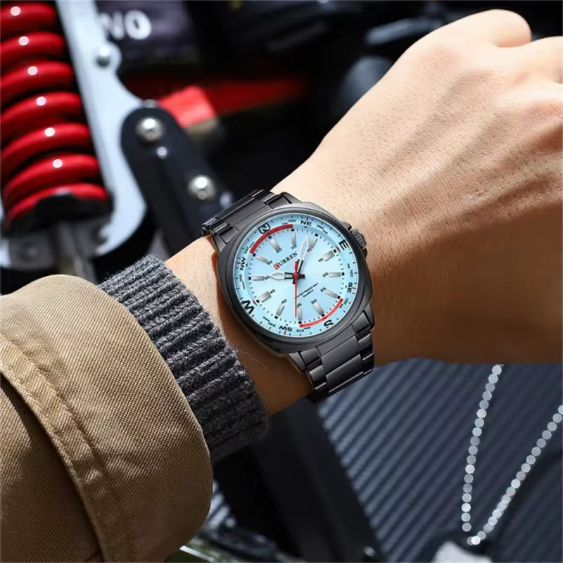 CURREN 8455 décontracté montre à Quartz pour hommes marque sport mode étanche bracelet en acier inoxydable créatif mâle horloge montres d'affaires