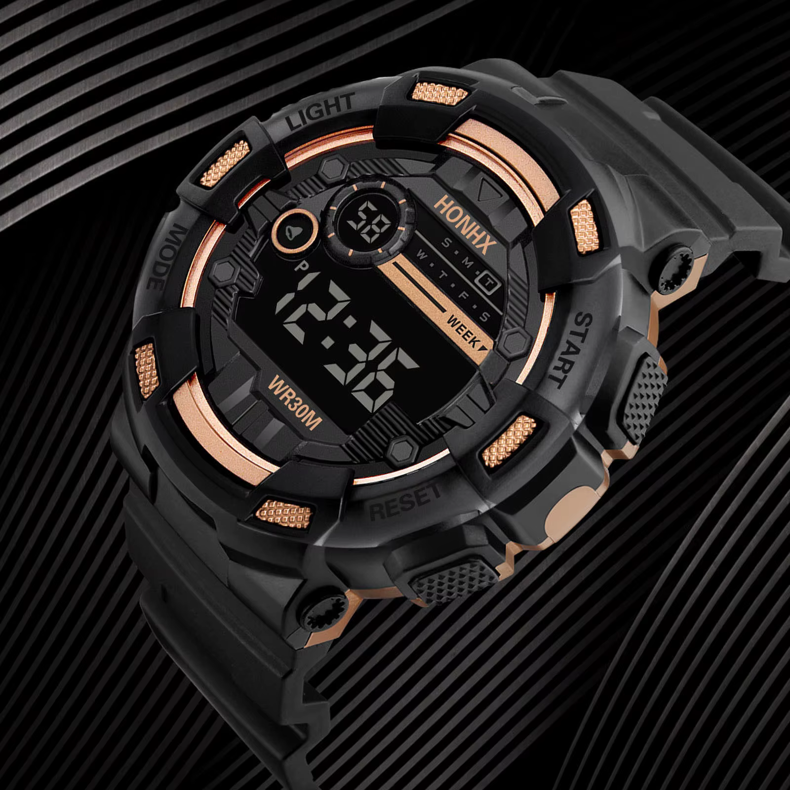 Montre de sport numérique étanche pour homme