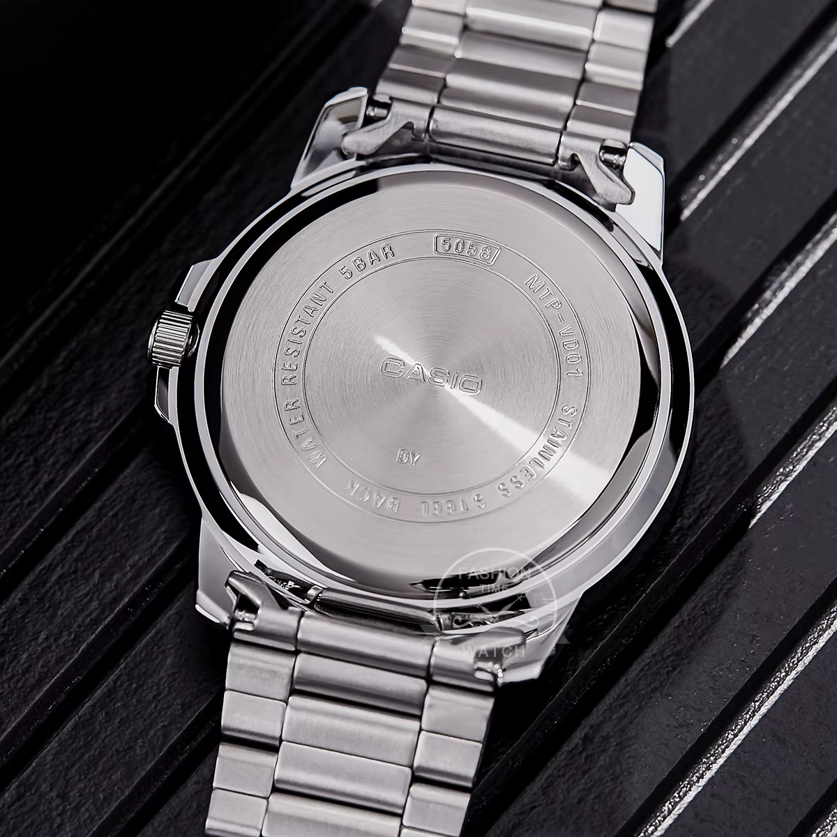 Montre Casio pour hommes Bracelet en acier inoxydable styles d'affaires relogio masculino MTP-VD01D