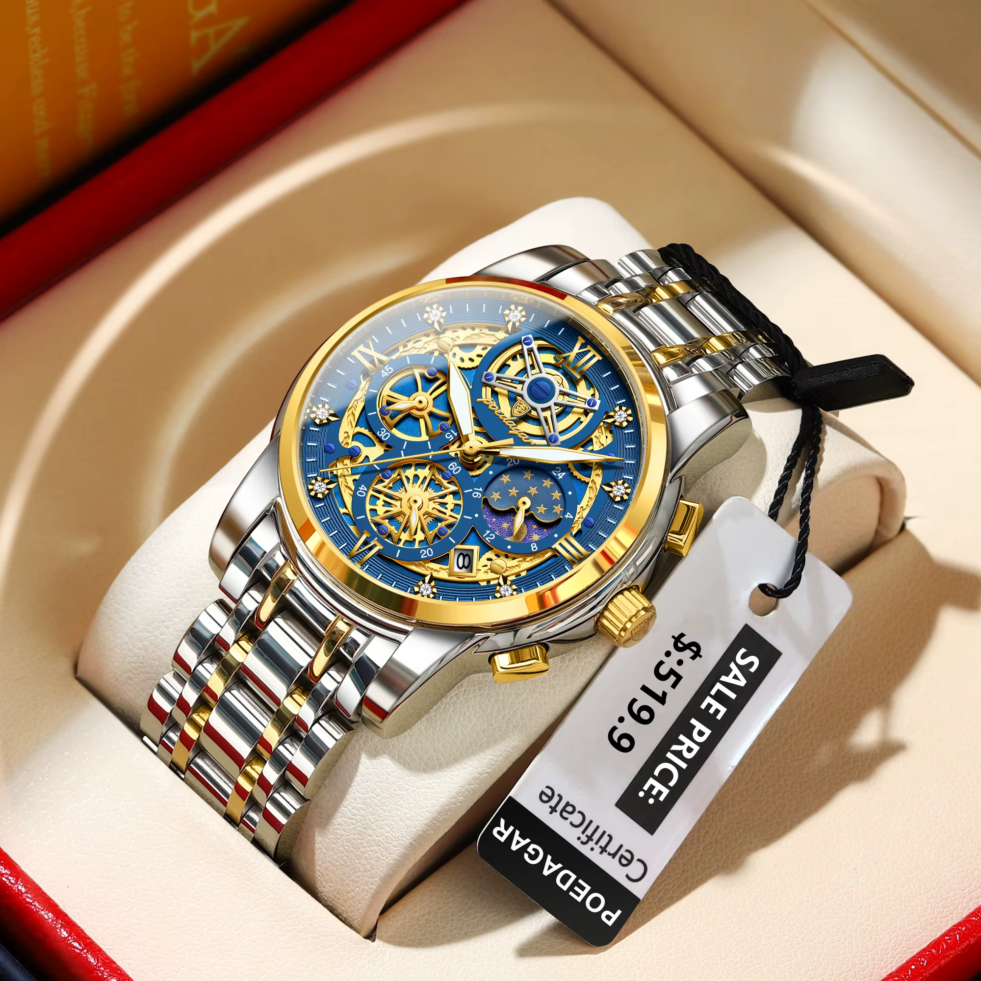 Montre à quartz étanche pour homme