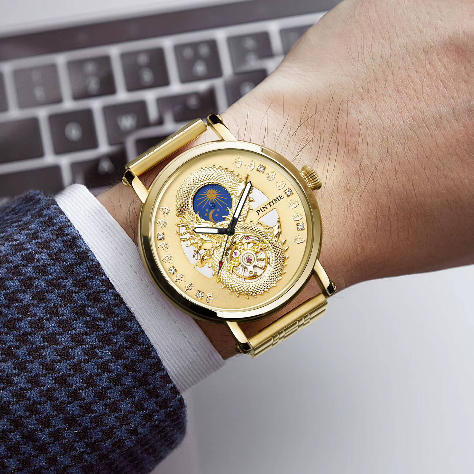 Montre Dragon Doré pour homme