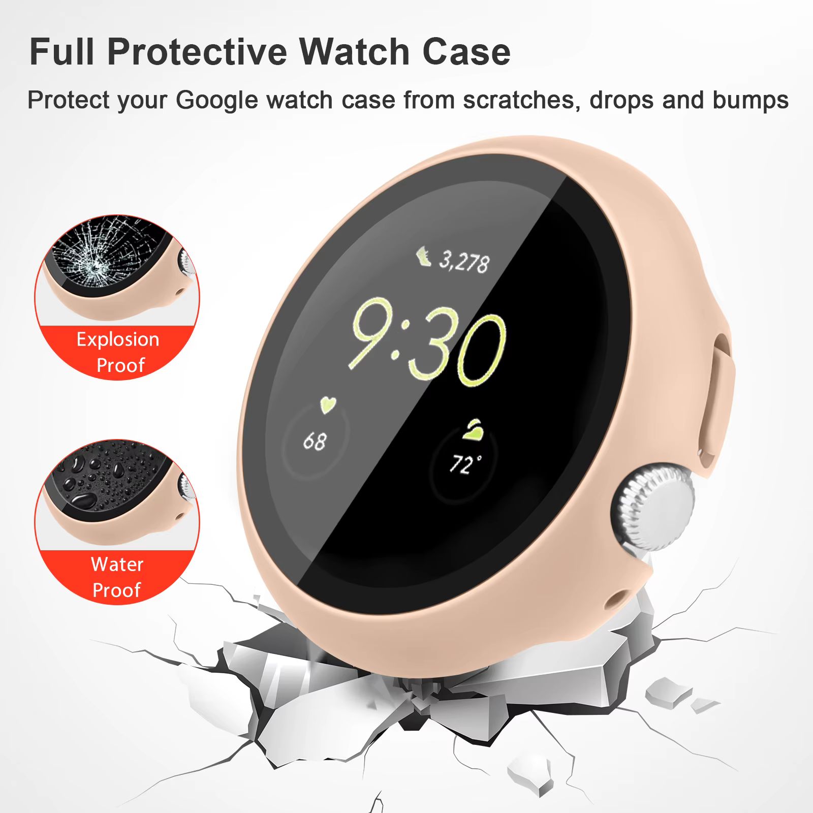 Verre + étui pour Google Pixel Watch PC