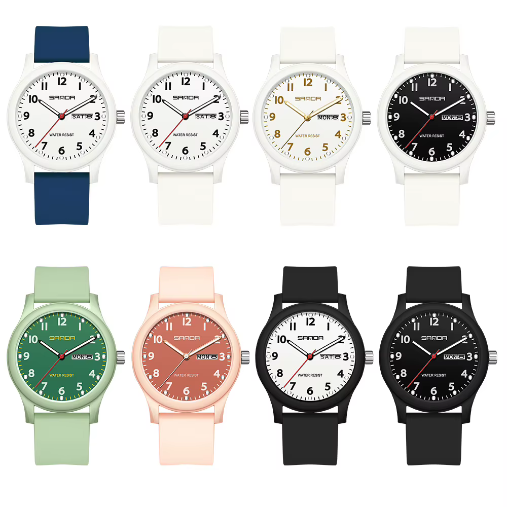SANDA 2025 nouvelle montre pour hommes femmes Simple Quartz neutre montre-bracelet étanche lumineux bracelet en