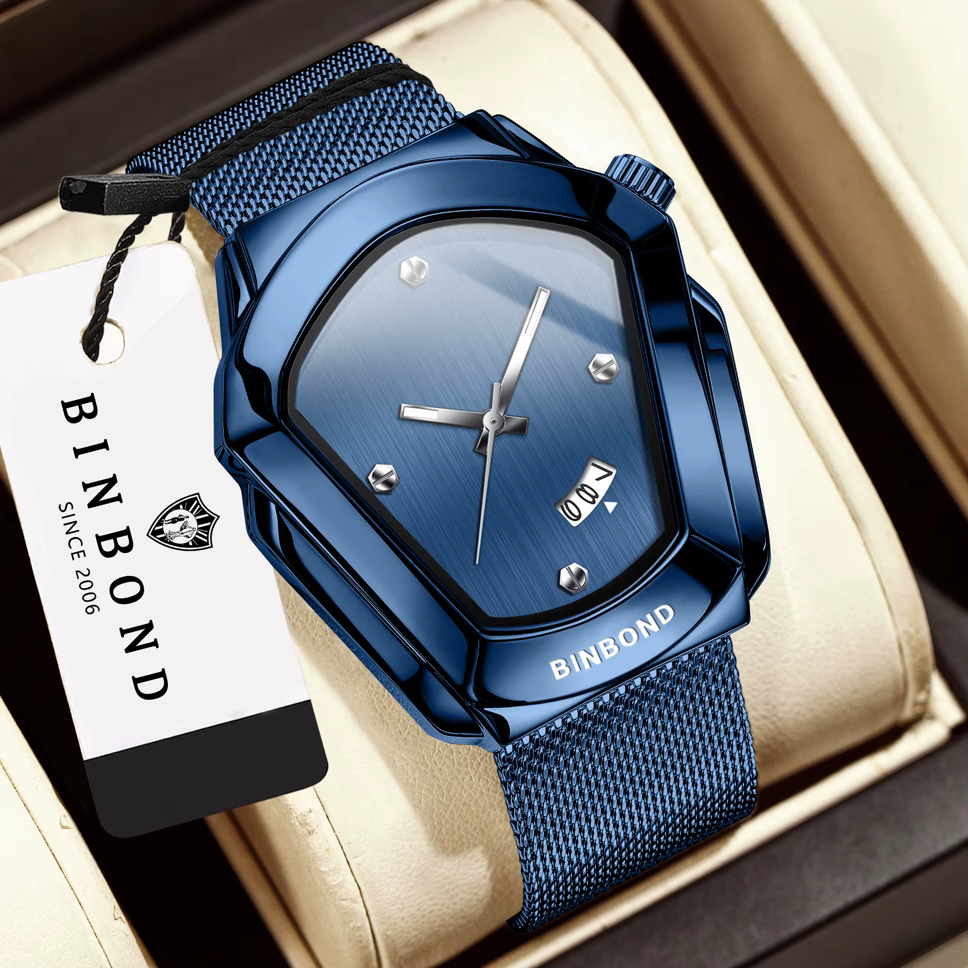 Montres à quartz BINBOND Iron Man originales pour hommes