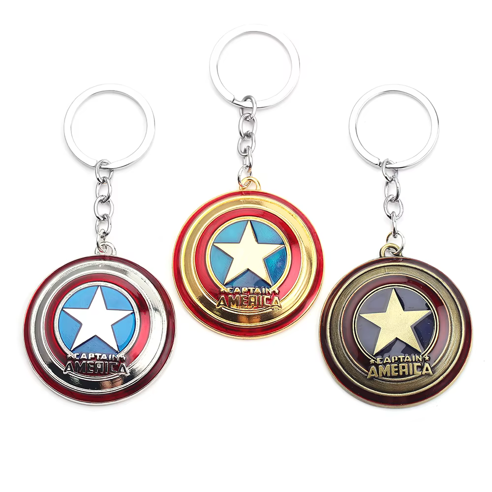 Porte-clés Bouclier Captain America, créatif et tendance, super-héros Avengers, pour homme, accessoire pour voiture et sac