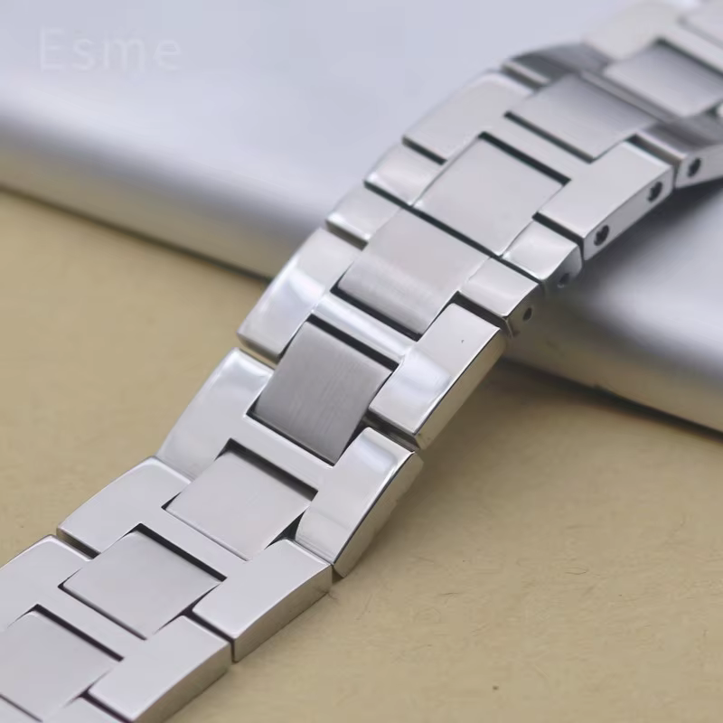 Bracelet de montre en acier inoxydable massif de haute qualité pour Cartier Tank Solo Ronde Series
