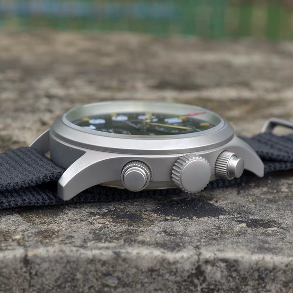 Montre à quartz chronographe pilote vintage pour homme