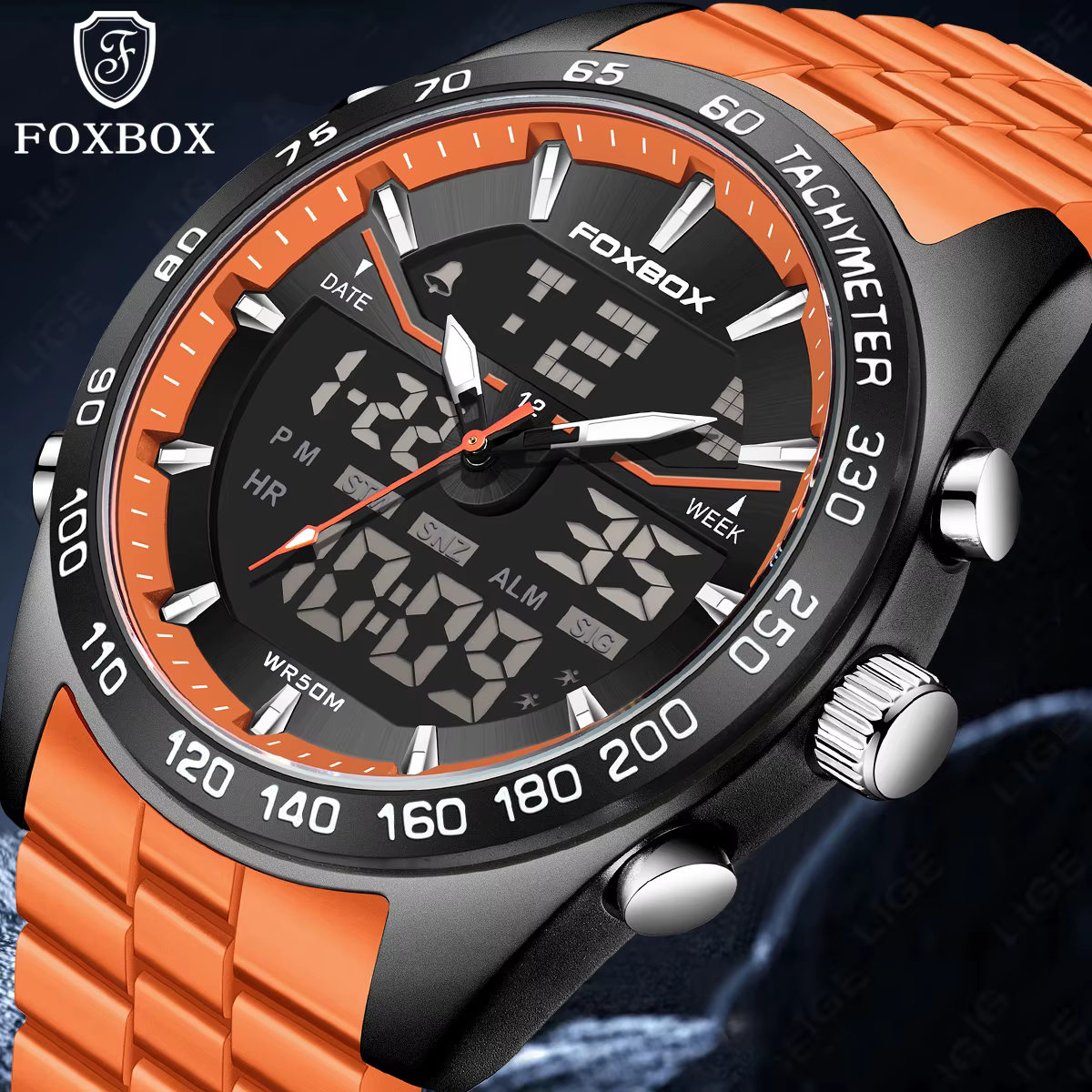 Nouveau FOXBOX mode montres militaires pour hommes de luxe Original sport chronographe montre ​ Cadeau d'horloge de montre-bracelet à quartz étanche