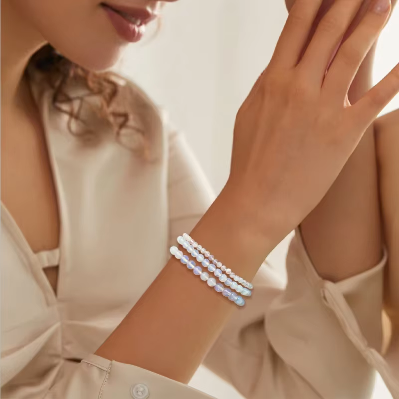 Bracelet de perles d'opale pour femmes et hommes