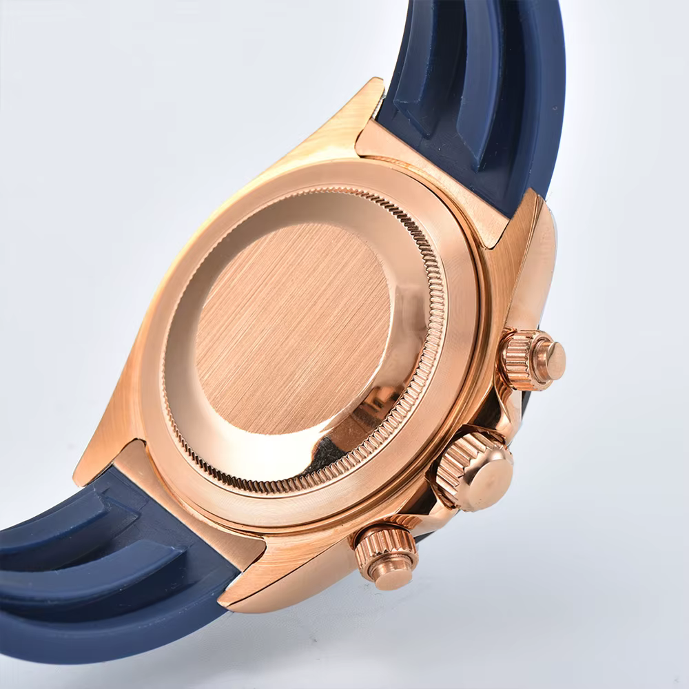 Montre 39.3mm montre de luxe chronographe pour hommes montre pour hommes vk63 boîtier or rose bleu VK63 chronographe