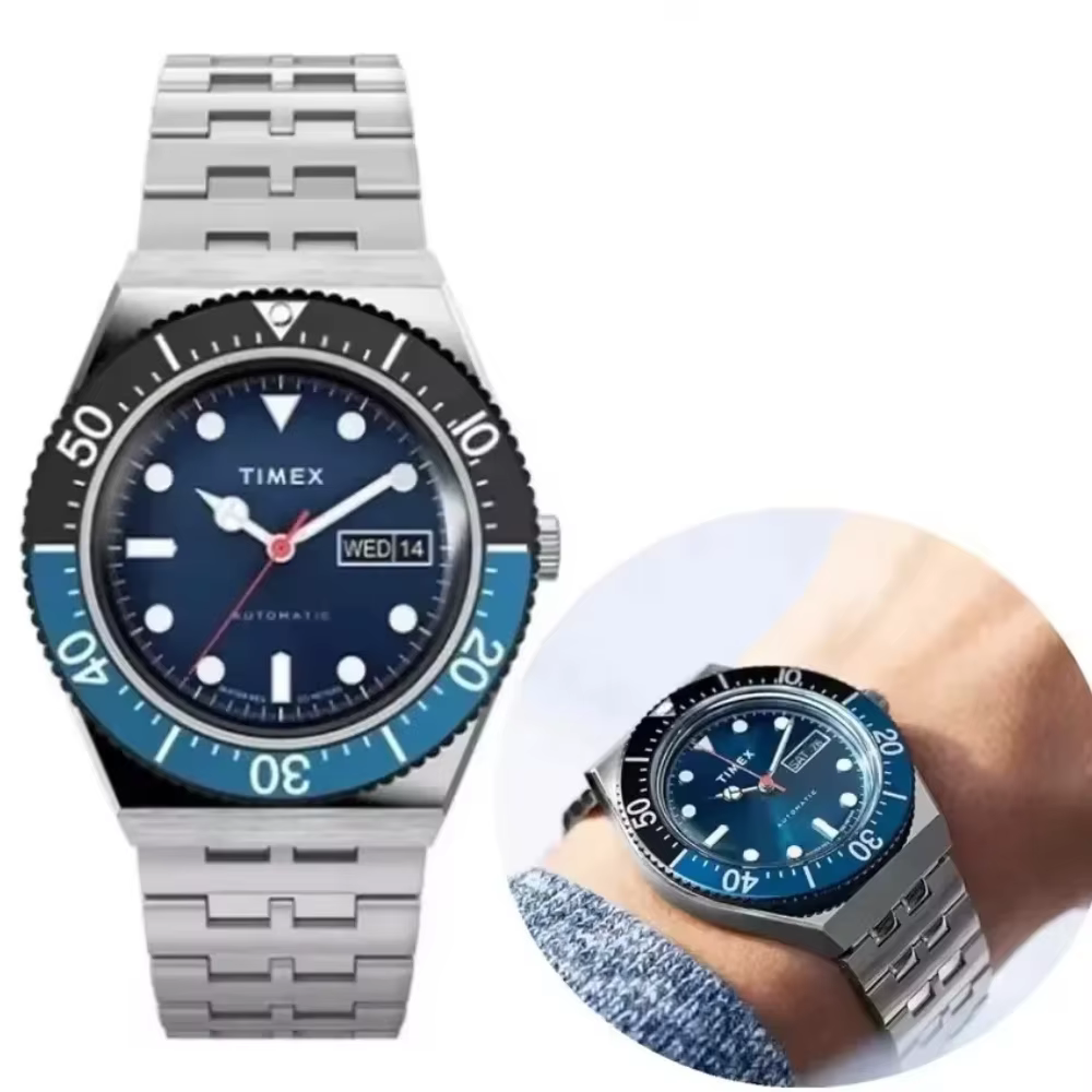 Montre automatique mécanique TIMEX de luxe avec calendrier