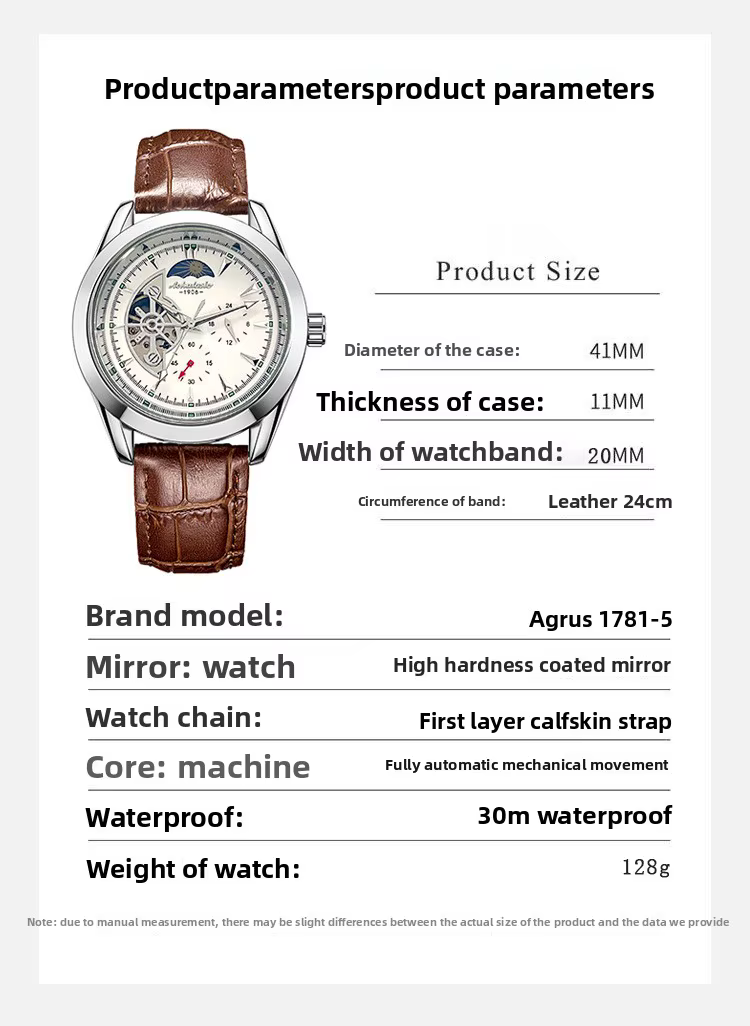 Montre automatique à remontage automatique pour homme