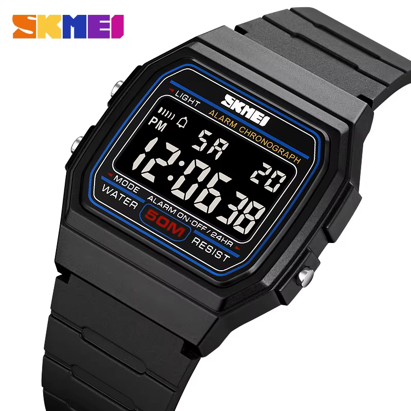 SKMEI 2042 mode sport montre noire pour hommes Chrono militaire LED affichage