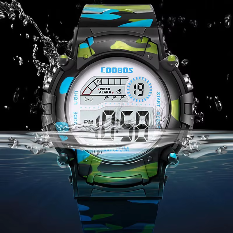 COOBOS enfants montre Camouflage sport électronique