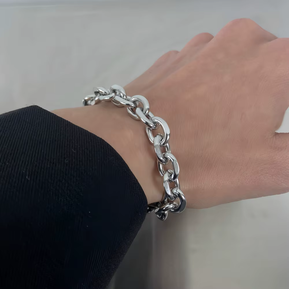 Bracelet Simple en acier inoxydable pour hommes et femmes