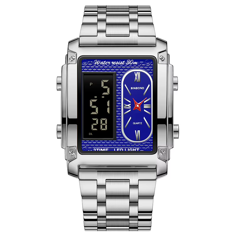 UTHAI H37 mode carré Double écran montre numérique pour hommes léger luxe loisirs sport étanche montre à Quartz pour hommes