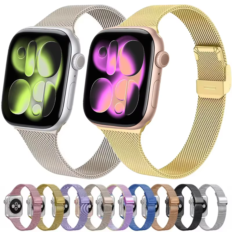 Bracelet milanais mince pour Apple Watch Ultra 3/2 49mm S11-10 42mm 46mm