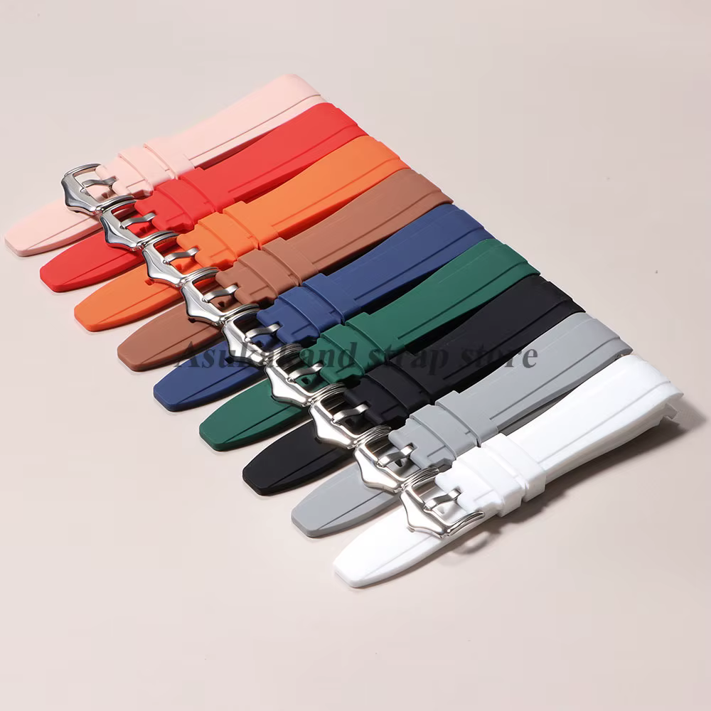 Bracelet en caoutchouc extrémité incurvée