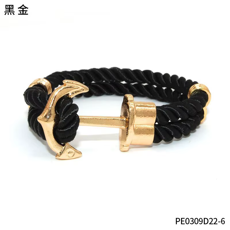 Bracelet tressé avec ancre nautique et ensemble de pendentifs tendance – Bijoux décontractés pour hommes pour un usage quotidien et accessoires de fête
